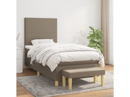 Vidaxl Cama Com Molas/colchão 90x190 Cm Tecido Castanho-acinzentado