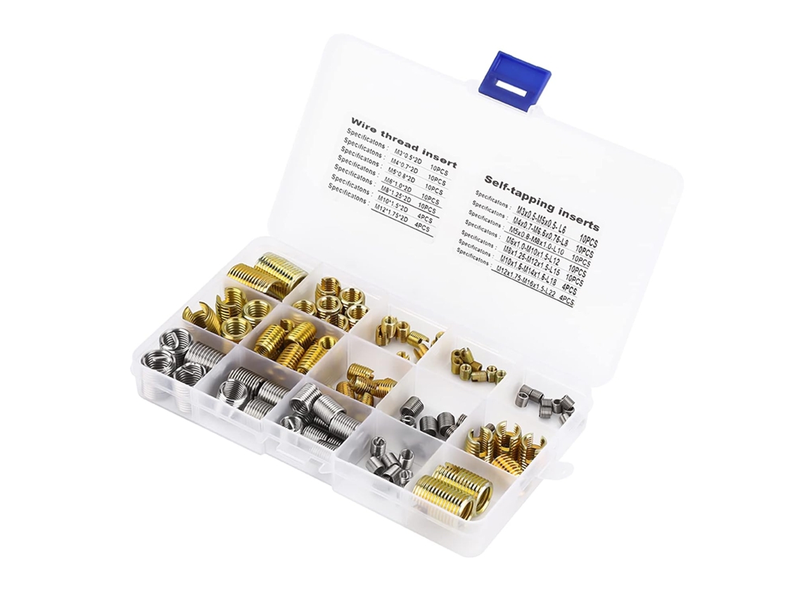 Conjunto De 116 Insertos Auto-roscantes Para Roscas, Ferramentas