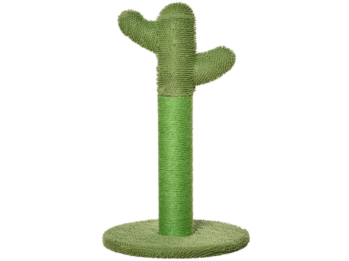 Arranhador Para S De Interior Em Formato De Cacto, Árvore Para S Em Sisal Resistente Com Base, 40 X 40 X 65 Cm, Verde.
