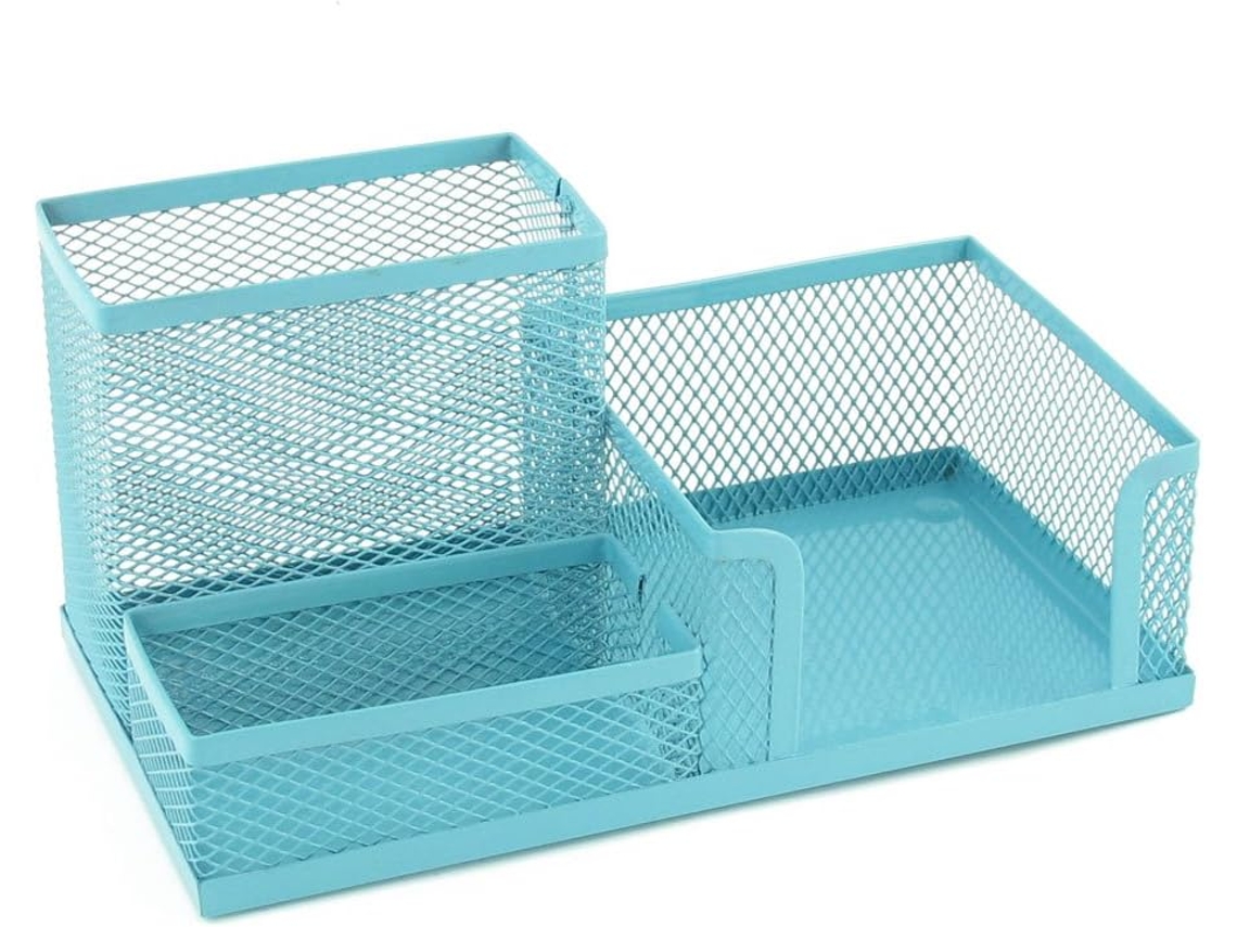 Cesto Organizador Ruilogod Metallic Office Mesh Skie Accessory Call Keys Erasers Bran Blue