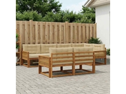 Vidaxl Conjunto De Sofás Para Exterior 8 Unid. Natural E Bege