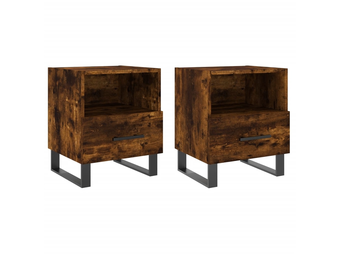 Mesinhas de Cabeceira 2 Pcs Derivados de Madeira Carvalho Fumado