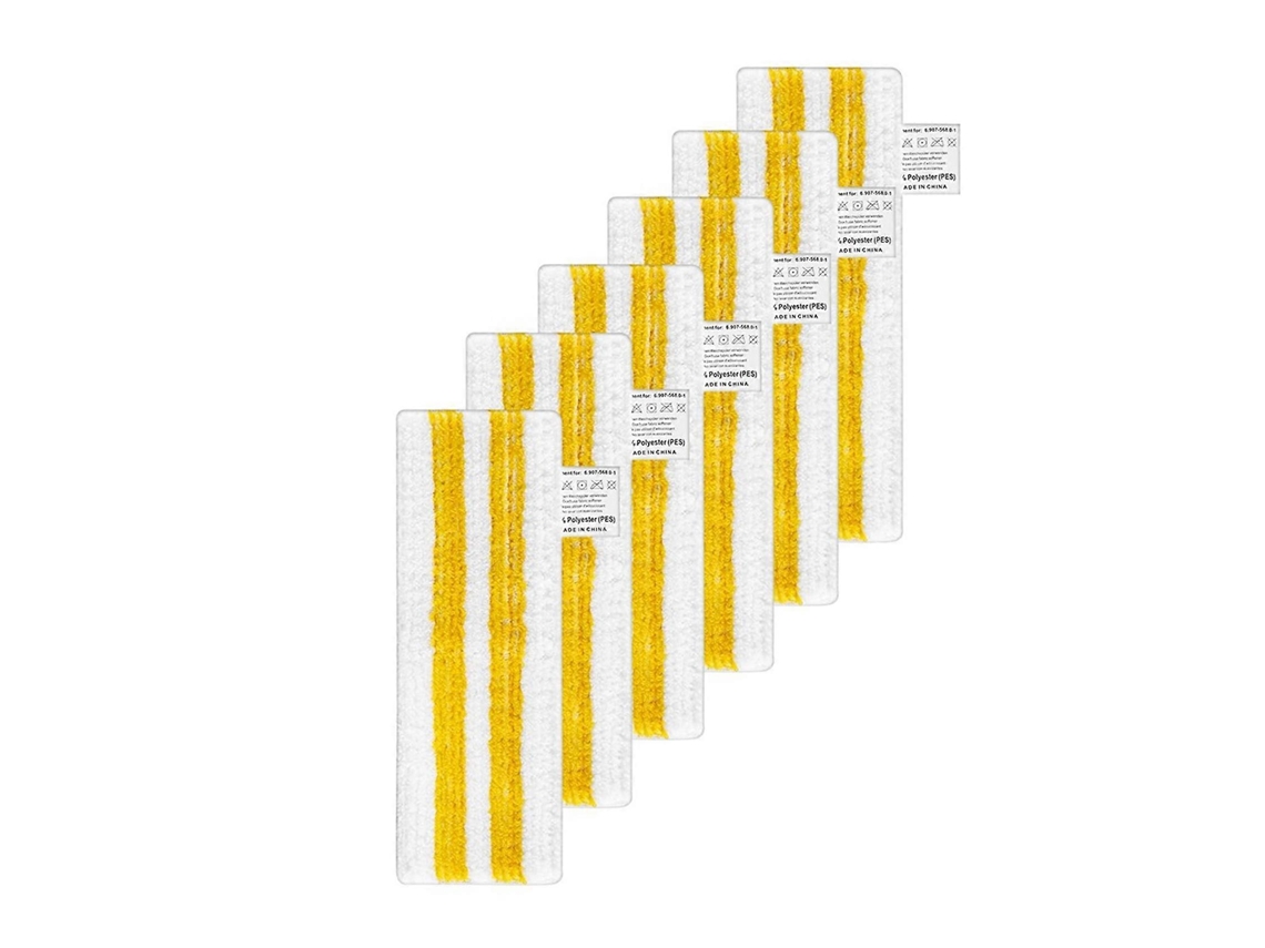 Pacote Com 6 Panos De Microfibra Para Limpeza De Pisos Das Lavadoras A Vapor Karcher Sc1, Sc2, Sc3, Sc4 E Sc5, Incluindo Almofadas De Reposição_glo