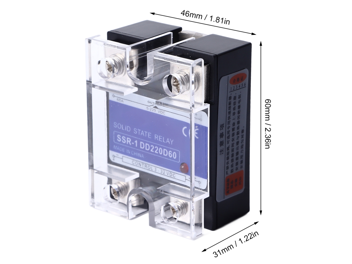 Laxiscreed Relé De Estado Sólido Dc-dc Monofásico Para Controlo De Sistemas Com Carga De 5 A 220vdc