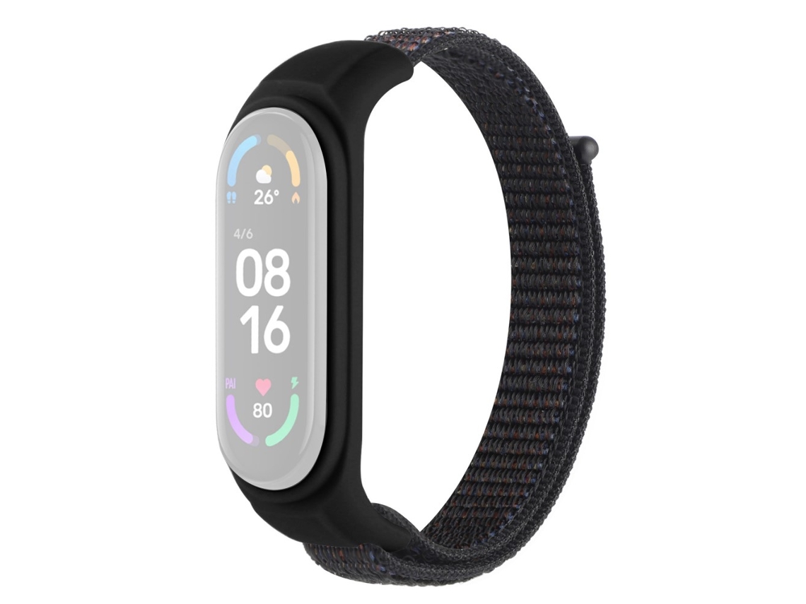 Bracelete Silicone Ajustável Anti-Perda para Xiaomi Mi Band 3/Band 4/Band 5/Band 6/Band 7 Preto Oficial