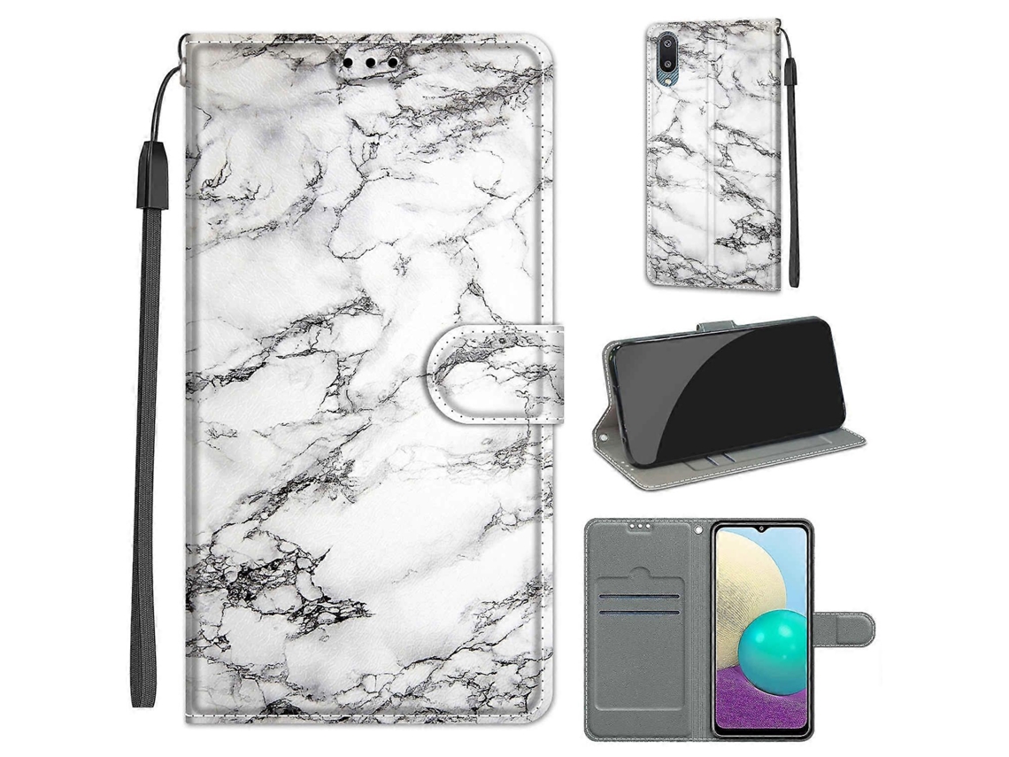 Capa De Couro Pu Com Fecho Magnético, Aba Horizontal, Para Samsung Galaxy A02/m02, Com Desenho Colorido, Suporte E Compartimentos Para Cartões.