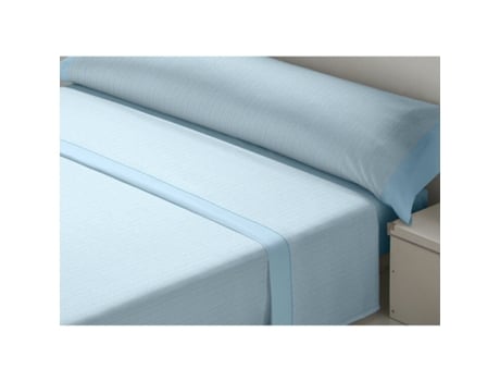 Conjunto De Lençol Dor Cebra Algodão Azul (180x200)