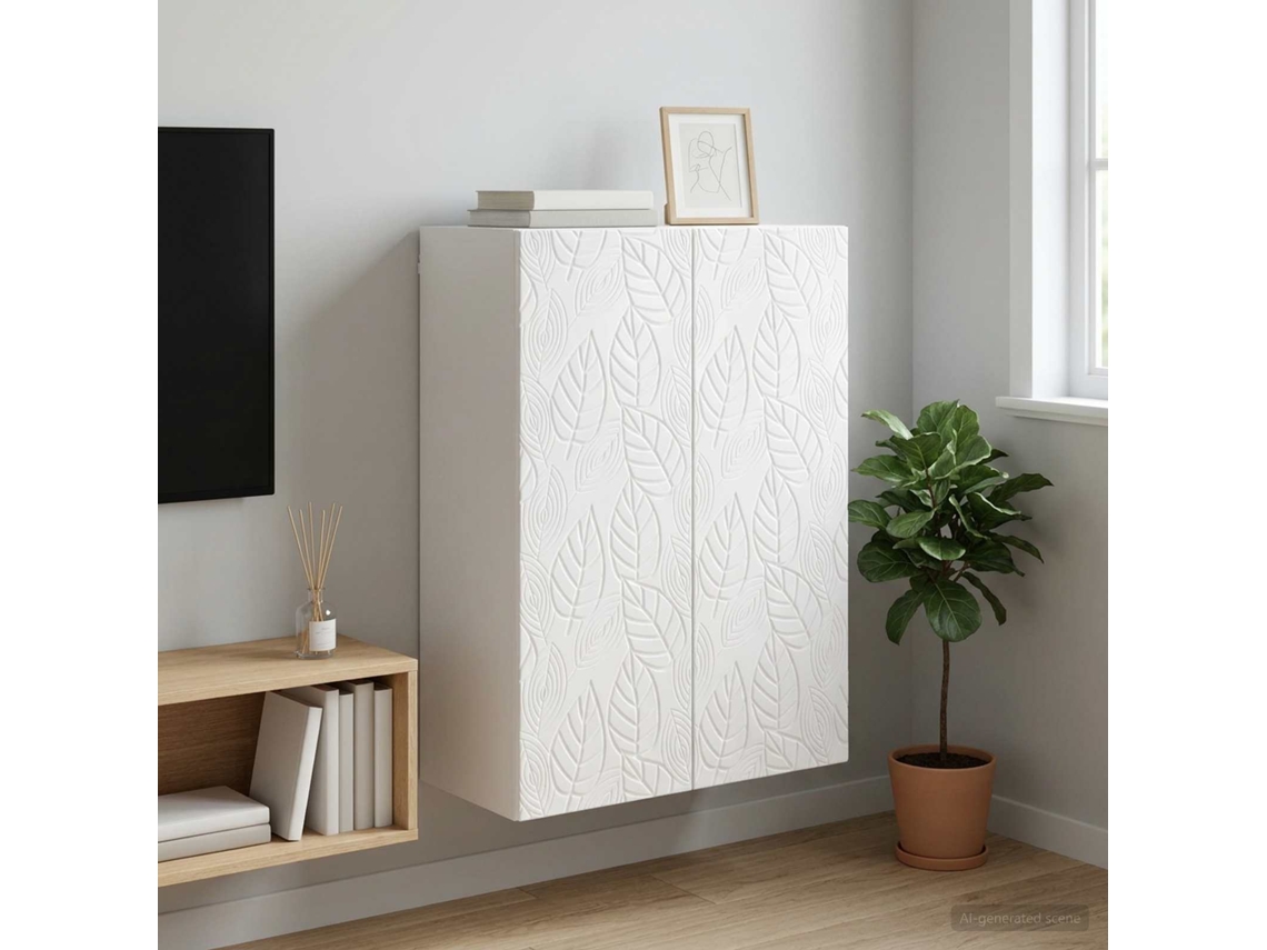 Vidaxl Armário De Parede Branco Brilhante 66 X 34,5 X 90 Cm