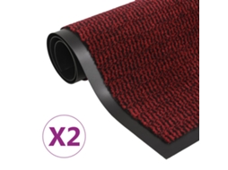 Vidaxl Tapete Controlo Pó Retangular Tufado 2 Pcs 80x120cm Vermelho