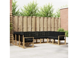 Vidaxl Conjunto De Sofás Para Exterior 9 Unid. Branco E Preto