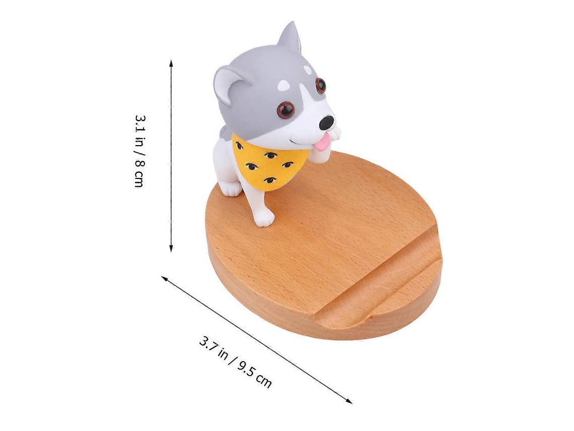 Suporte De Celular De Madeira Em Forma De Cachorro Com Branco Para Uso Com Telefone