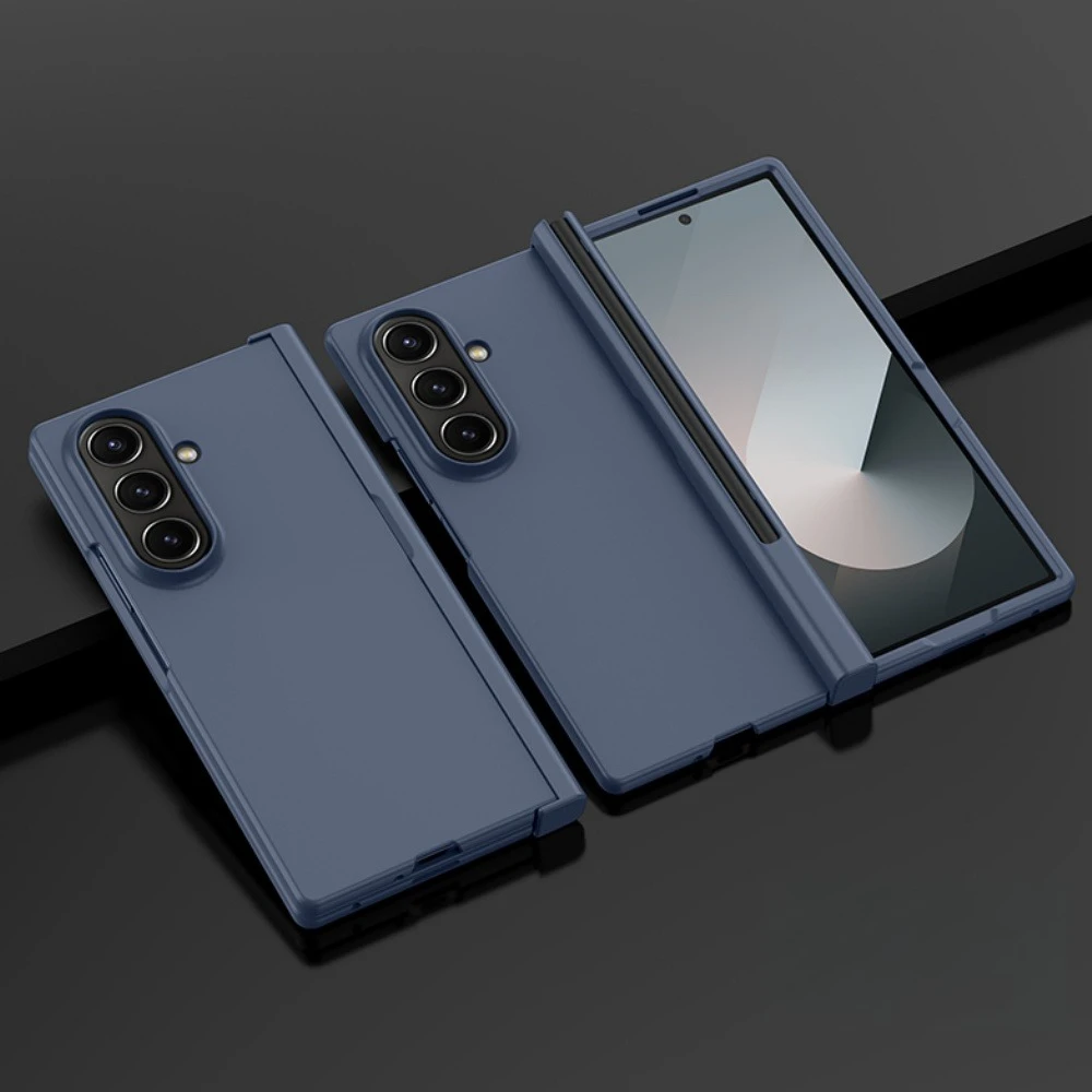 (azul, Galaxy Z Fold 8) Capa De Luxo Em Policarbonato Com Textura Agradável Ao Toque E Compartimento Para Caneta Stylus