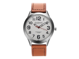 Reloj De Pulsera Analógico Para Hombre Con Caja De Aleación Y Correa Pu Marrón Claro