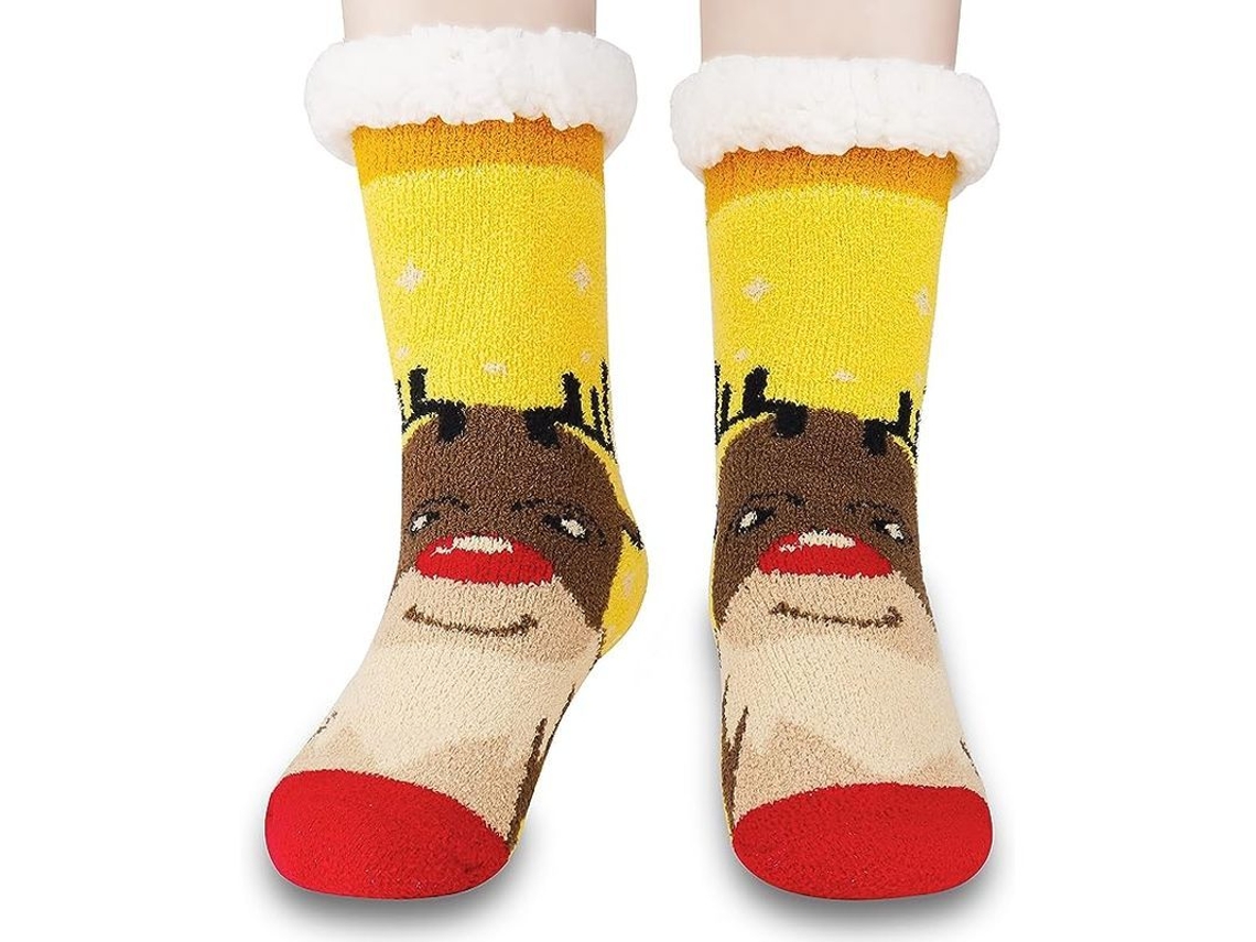 2026-médias Pantufa Mulher Antiderrapantes Natal Abrigadas Suaves Presente Para Mamãe Tamanho Uk 2.5-5
