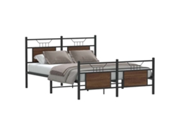 Estrutura Cama S/ Colchão Derivados Madeira Carvalho Castanho