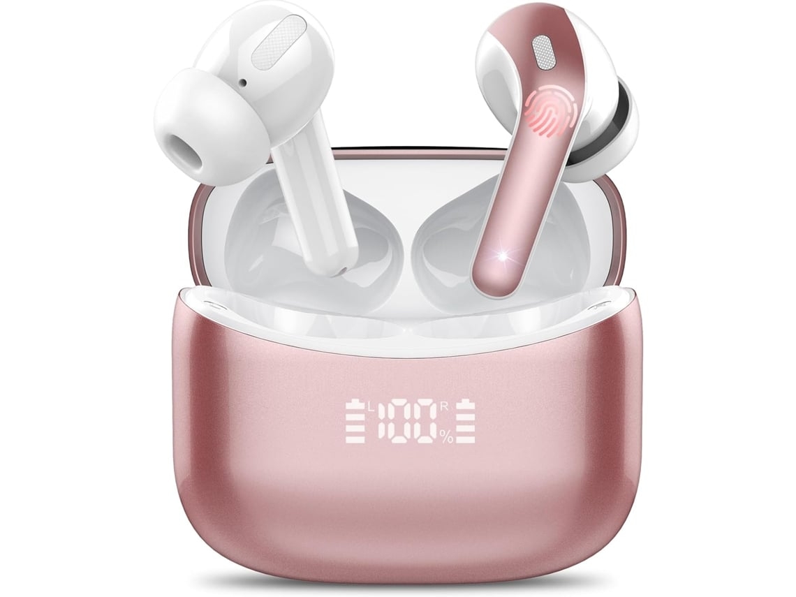 Auscultadores Sem Fios Auscultadores Sem Fios Bluetooth 5.3 Auscultadores Com Tempo De Reprodução De 52 Horas Ouro Rosa Gusshious