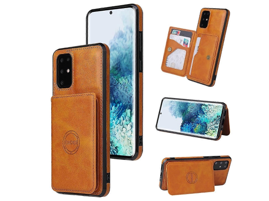 Capa Para Celular Samsung Galaxy S20 Ultra Com Textura De Bezerro, Porta-cartões Magnético E Revestimento Em Pu.