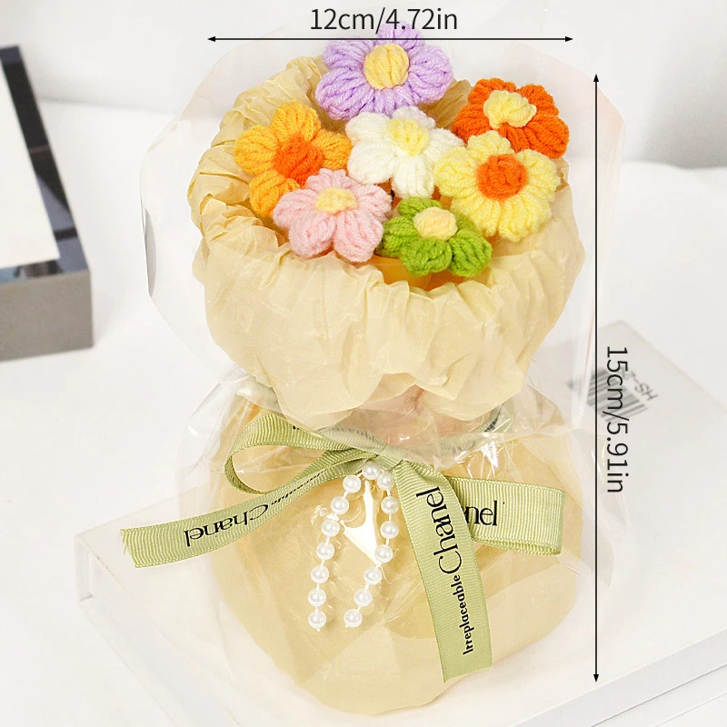Buquês de Crochê com Flores Artificiais, Buquês com Flores Preservadas, Buquês para Formatura do Dia Dos Namorados. MDUG