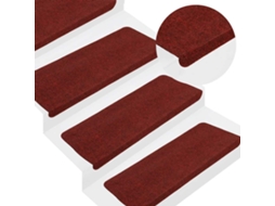 Vidaxl Tapetes De Escada Adesivos 30 Pcs 65x22,5x3,5 Cm Vermelho