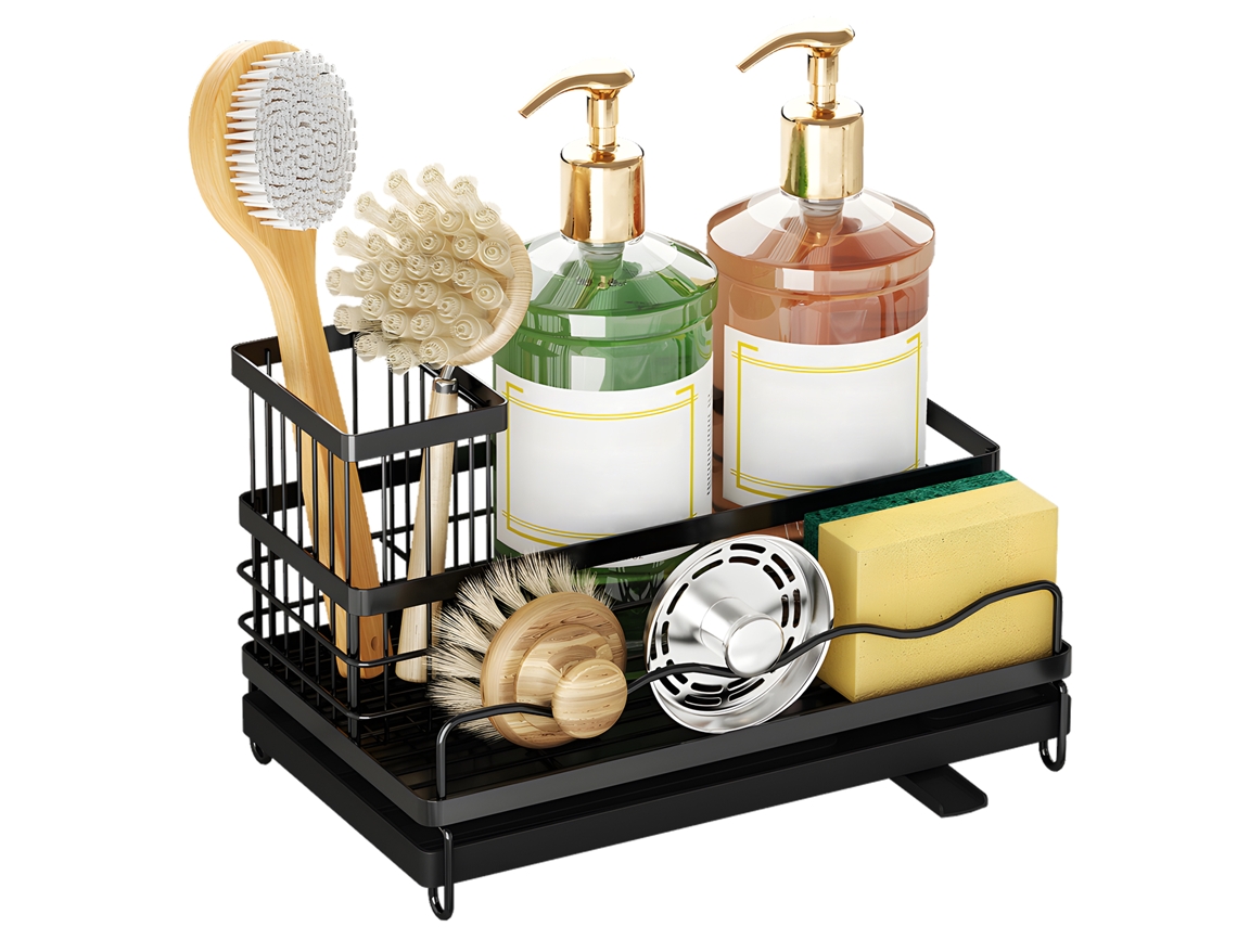 Portavasos Para Fregona De Cocina Con Rack De Secado Y Bandeja De Drenaje Inoxidable
