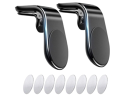 Conjunto De Suportes Carro Instalação Saída Para Apple, Huawei, Samsung, Xiaomi Iphone Yizhood Magnética Preto (2un)