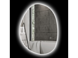 Espelho Assimétrico 70x50cm Led Toque Antiembaçante Prata VELTRIX
