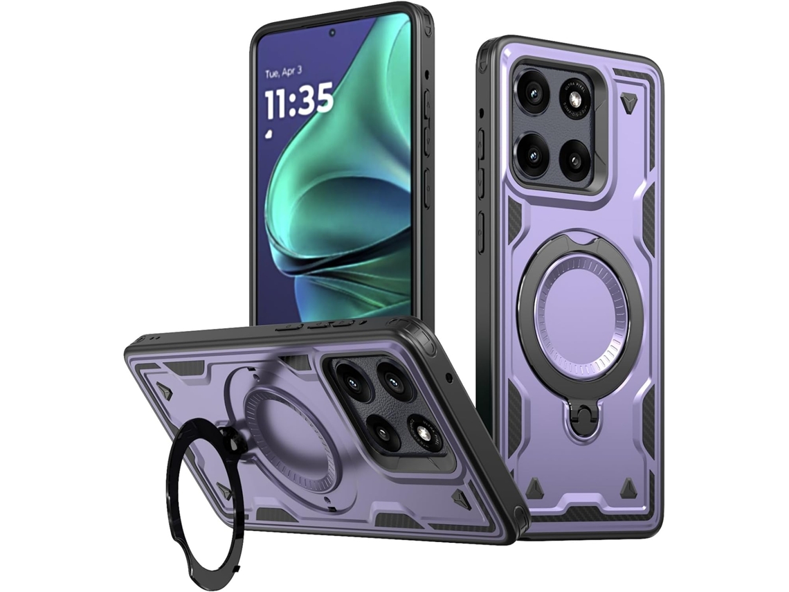 Capa Para Moto Edge 60pro 5g, Inclui Suporte, Resistente A Impactos Purple Panoona