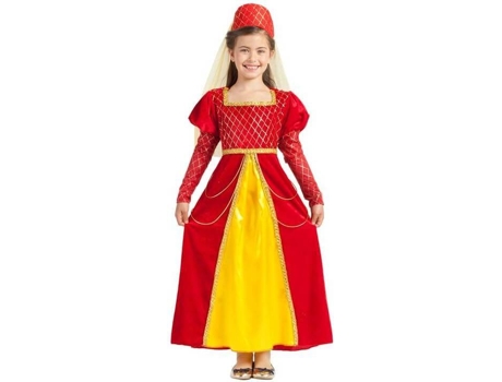Fato de Menina  Princesa Medieval Vermelha (Tam: 5 a 6 anos)