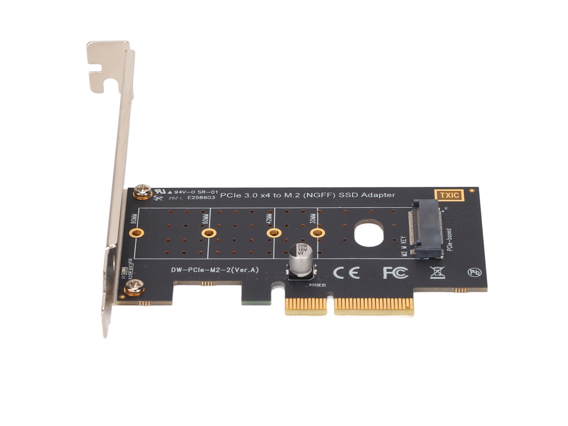Adaptador M.2 Para Pcie Placa De Circuito Impresso Dourado Nvme Para Riser De Expansão Pcie 3.0 X4 Com Dissipador De Calor