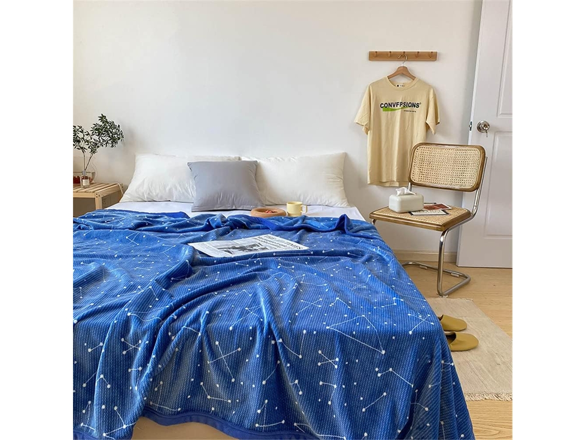 Manta de Inverno Fansu em Fleece com Estampa Planet Blue Macia e Quente Flanela Grossa Ideal para Cama Criança