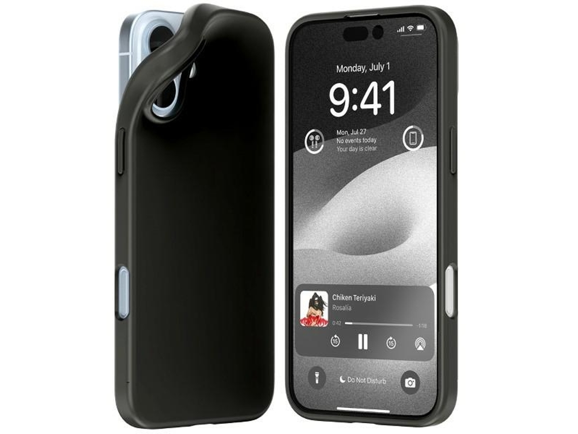 Capa Gentil para iPhone 16 Plus MERCURY Pele Sintética Preto