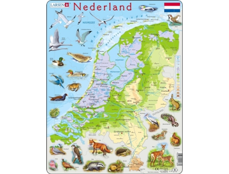 Puzzle LARSEN Maxi La-K79-Nl em Forma de 68 Peças Mapas