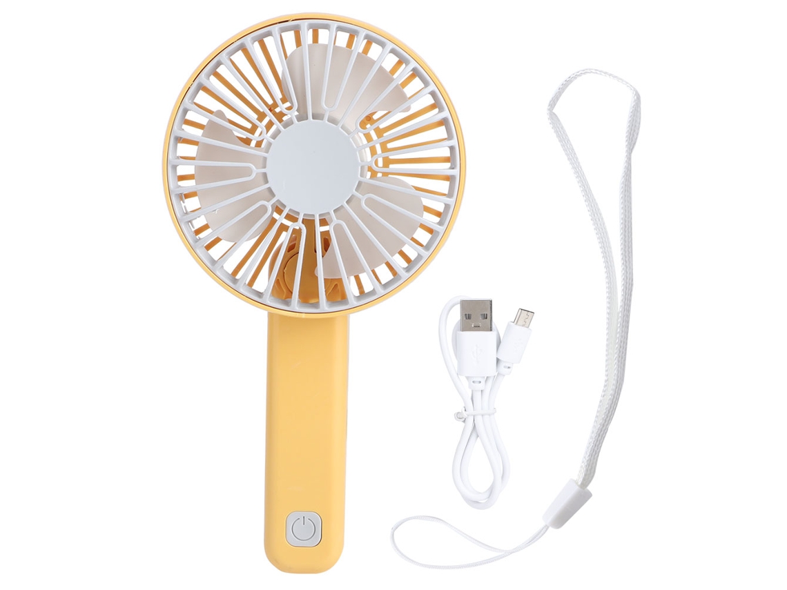 Ventilador Portátil Plegable Usb Carga Viaje Oficina Amarelo