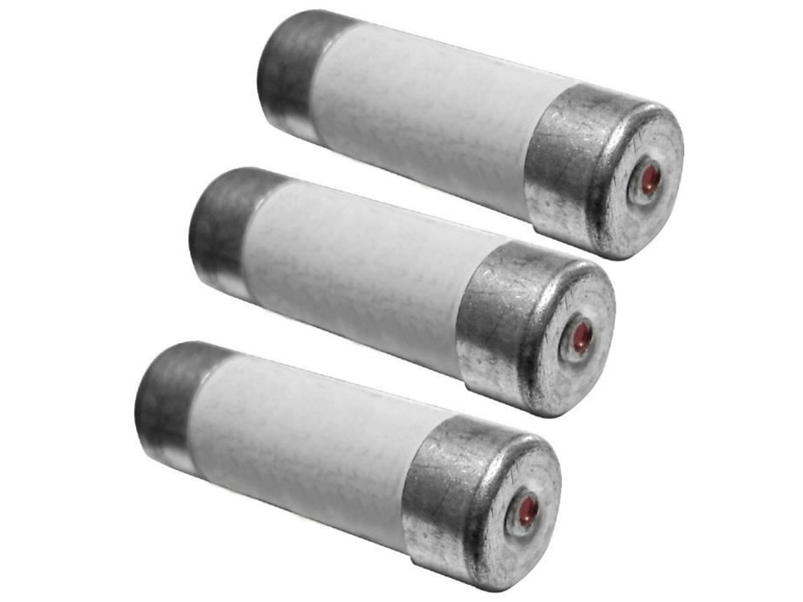 3 Fusíveis Cerâmicos 10,3x25,8mm 16a Com Luz Indicadora Zenitech