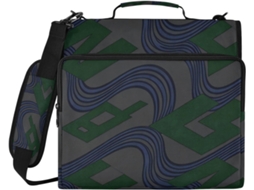 Pasta De 3, 8cm Com Estampa Abstrata De Ondas Em Azul Escuro, 3 Argolas, Bolsos Extras, Alça, Grande Capacidade