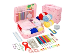 Kit De Crochê 64 Peças Para Iniciantes Adultos E Crianças Conjunto Para Aprender Crochê Com Agulhas, Linhas E Agulhas De Aço