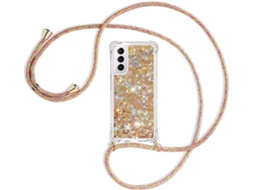 Correia Colar Fe Líquido para Samsung Galaxy S21 HONGWE. Anti-Choque Transparente