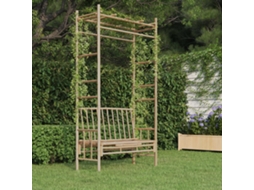 Vidaxl Banco De Jardim Com Pérgola 116 Cm Bambu