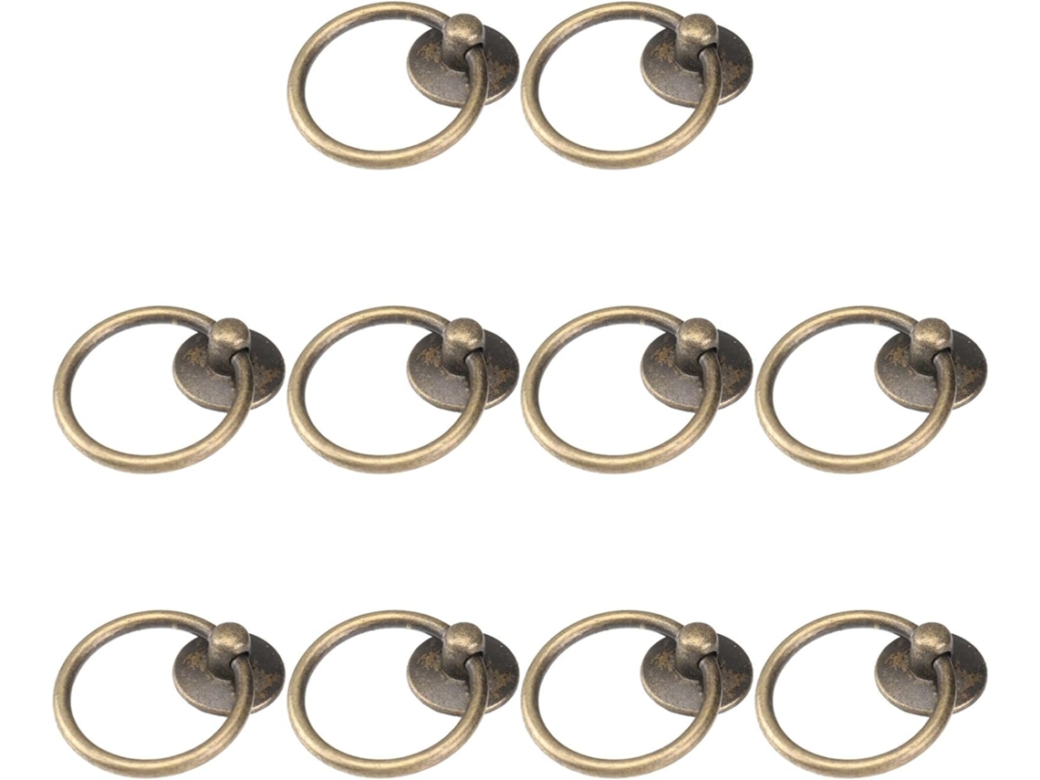 Conjunto De 12 Puxadores Circulares Retrô Em Liga Metálica, Fáceis De Instalar.