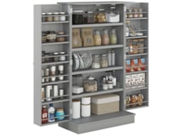 Armário de Cozinha Mdf e Melamina de Madeira Cor Cinzento 60x30x104 cm Homcom
