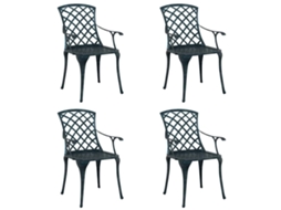 Maison Exclusive - Cadeira De Jardim 4 Pcs Verde 61 X 60,5 X 93cm Alumínio