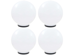 Vidaxl Candeeiros Esféricos Led 4 Pcs 40 Cm Pmma