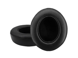 Capa De Fone De Ouvido De Couro Macio E Respirável, 2 Peças, Para Beats Studio 2/3, Cor Pele De Carneiro Preta Ushion