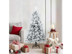 Vidaxl Árvore De Natal Artificial Articulada Nevado Flocked Branco