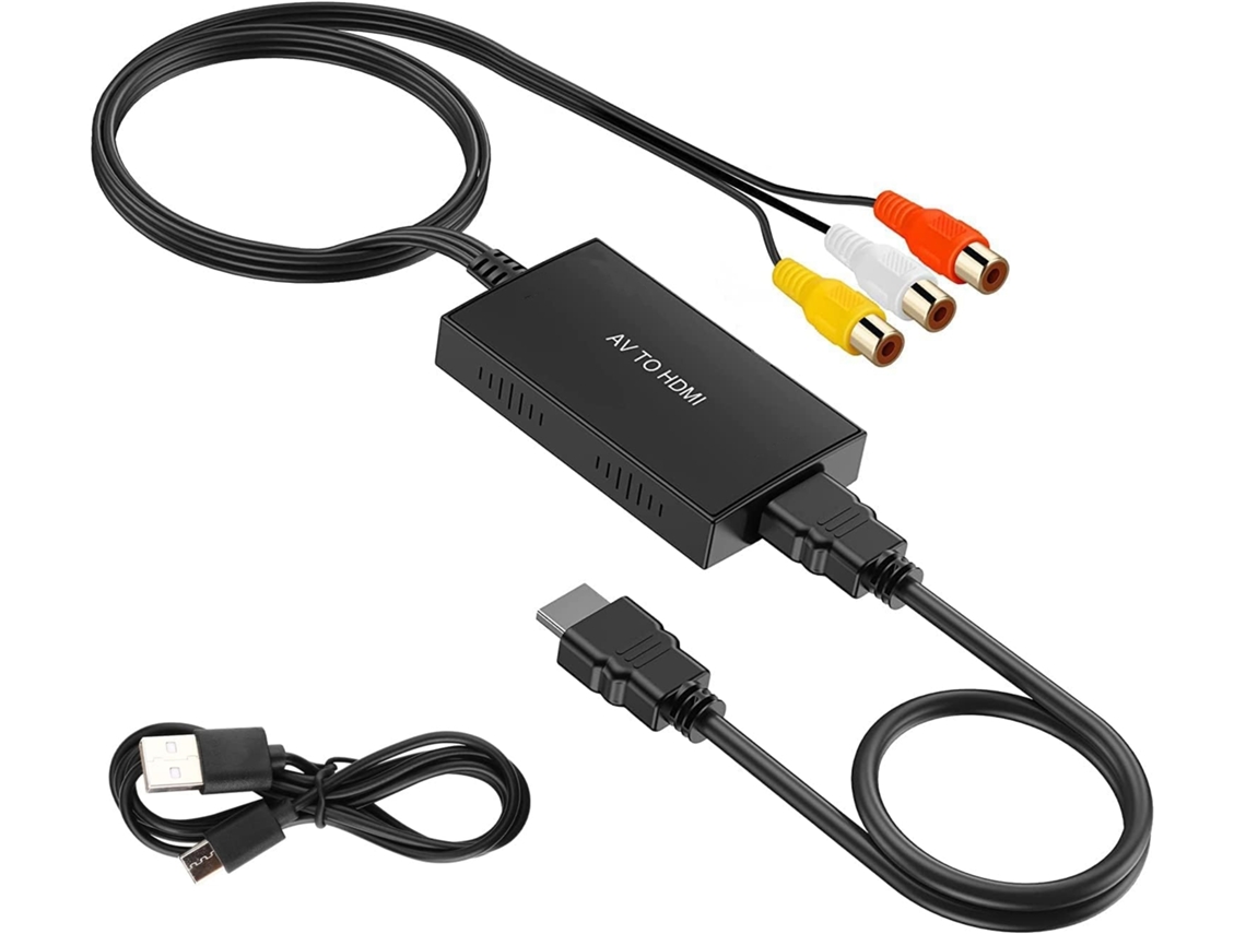 Conversor AV para HDMI AQUAFORGE, Entrada RCA, Saída de Vídeo e Áudio
