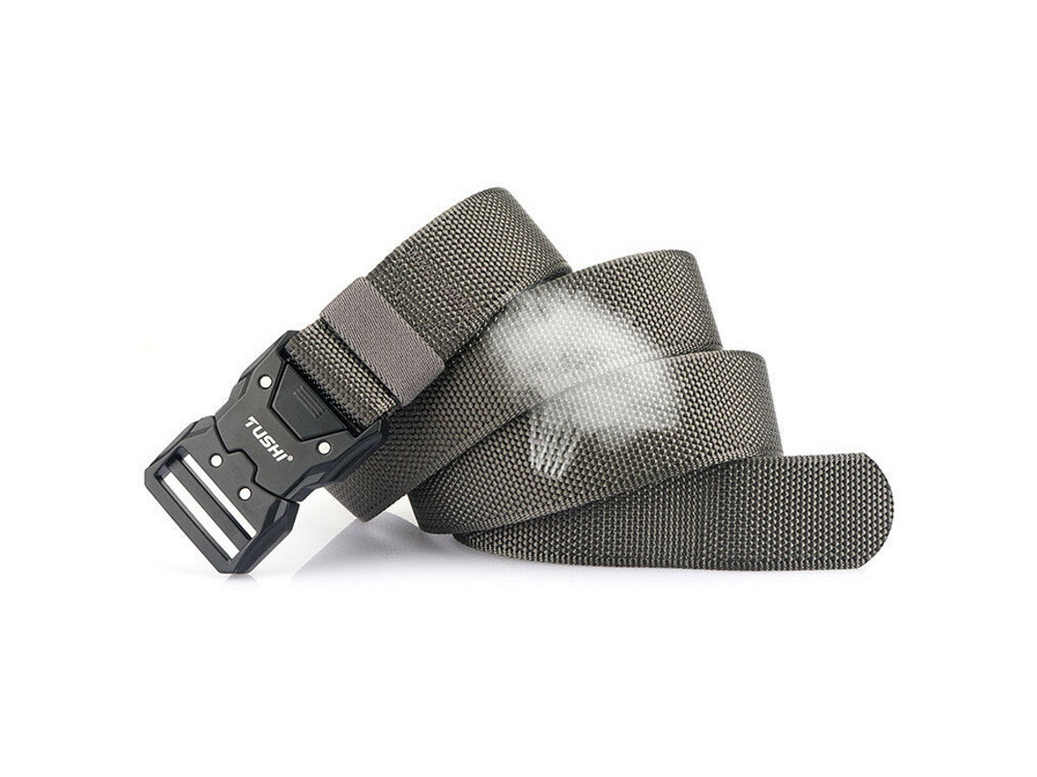 Cinto Cinza Nº 1 Em Pvc Com Fivela De Metal E Sistema De Liberação Rápida Ideal Para Uso Casual Treinamento E Calça Masculina