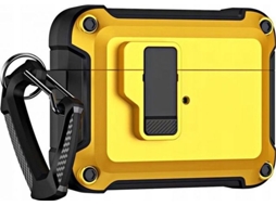 Caixa Estojo Meia Hurtel Housse Pro Armor Airpods Com Gancho Airpods 4 Amarelo Brilvibera