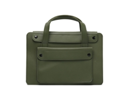 Bolsa Para Portátil Czhhmart De Dois Compartimentos Em Pu Impermeável, Compatível Com Notebooks De 15 E 16 Polegadas Verde