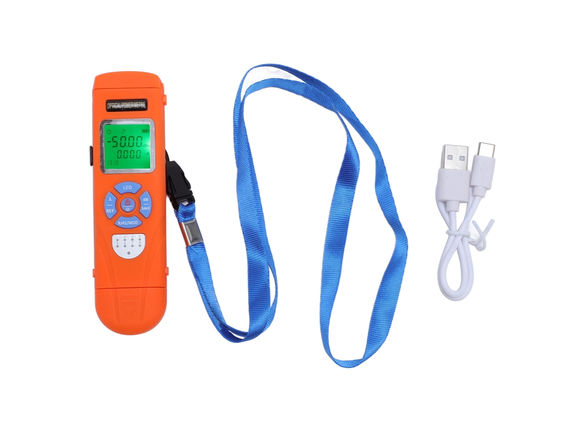 Medidor de Potência Óptica Portátil com Teste Rj45 Interface Universal Fc Sc St 50 a 26dbm 1650nm S/MARCA