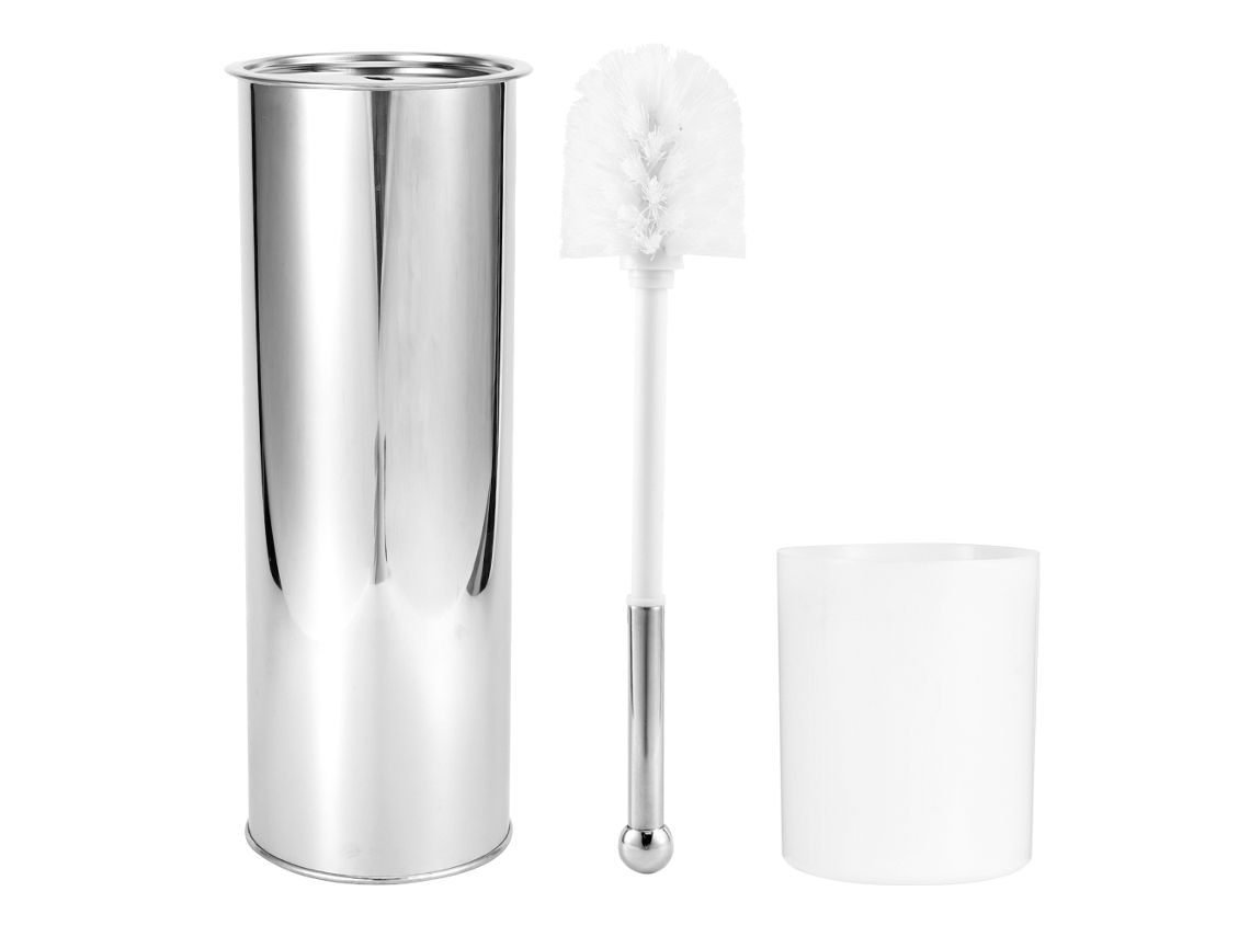 Conjunto de Pincel para Vasos Sanitários de Aço Inoxidável 410 com Tampa Selada para Limpeza do Banheiro